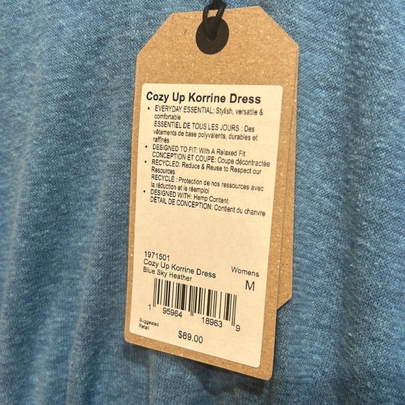 NWT PRANA Blue Hemp Blended Dress Size Medium - Picture 3 of 10